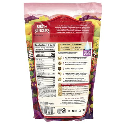 Brzaki Birch, Complete Pancake &amp Waffle Mix, Ube Mochi, 14 uncji (397 g)