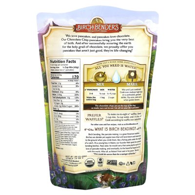 Brz Birch Benders, Pfannkuchen- und Waffelmischung, Bio-Schokoladensplitter, 1 Fuß (454 g)