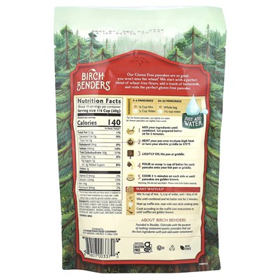 Birch Bars, Complete Pancake and Waffle Mix, Gluten Free, 14 oz (397 g)