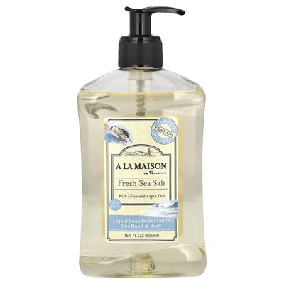 A la Maison de Provence, mydło płynne dłoni i ciała, świeża sól morska, 16,9 fl oz (500 ml) A la Maison de Provence, mydło płynne dłoni i ciała, świeża sól morska, 16,9 fl oz (500 ml)