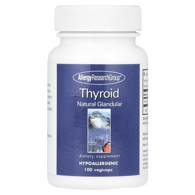 Grupa badań alergii, tarczyca, naturalny gruczoł, 40 mg, 100 vegicaps Grupa badań alergii, tarczyca, naturalny gruczoł, 40 mg, 100 vegicaps