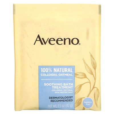 Aveeno, Łagodzące Traktowanie Kąpieli, Bezzapachowe, 8 Jednorazowych Pakietów Kąpielowych, 1,5 uncji (42 g) Każda. Aveeno, Łagodzące Traktowanie Kąpieli, Bezzapachowe, 8 Jednorazowych Pakietów Kąpielowych, 1,5 uncji (42 g) Każda.