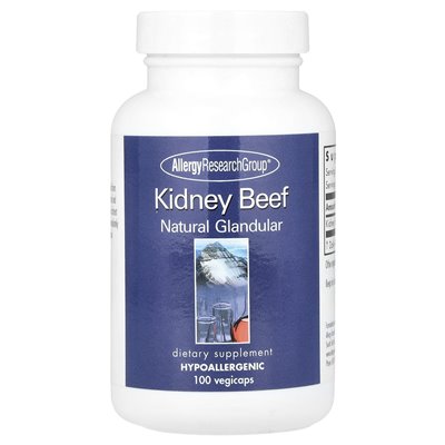 Allergy Research Group, Beef Kidney, Natural Gland, 500mg, 100 vegicaps