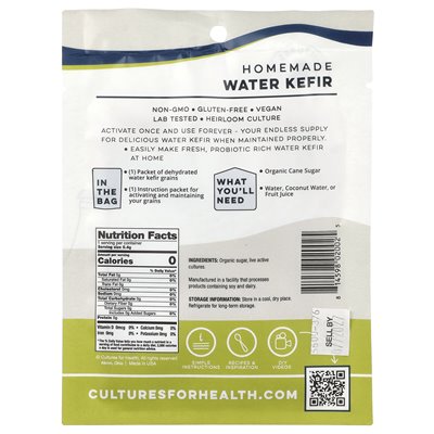 Health Cultures, Wasserkefir, 1 Päckchen, 0,19 oz (5,4 g)