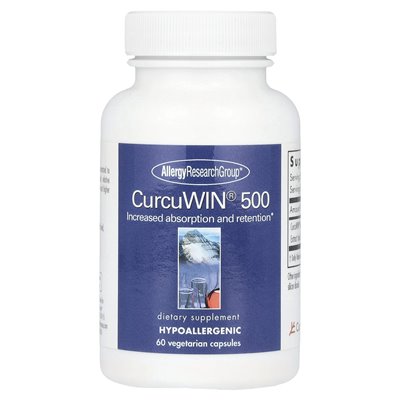 Grupa badań alergicznych, Curcuwin® 500, 500 mg, 60 kapsułek wegetariańskich Grupa badań alergicznych, Curcuwin® 500, 500 mg, 60 kapsułek wegetariańskich