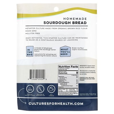 Health Cultures Gluten Free Sourdough Starter, 0.8 oz (2.4 g)