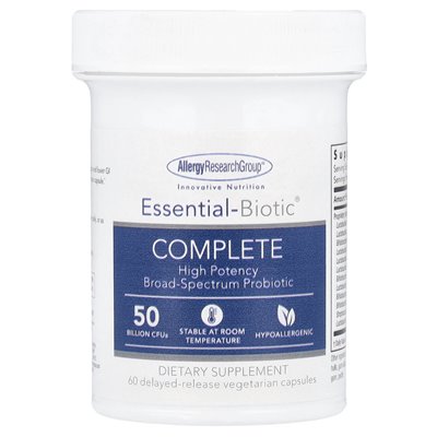 Allergy Research Group, Essential-Biotic® Complete, 50 Milliarden KBE, 60 vegetarische Kapseln mit verzögerter Wirkung
