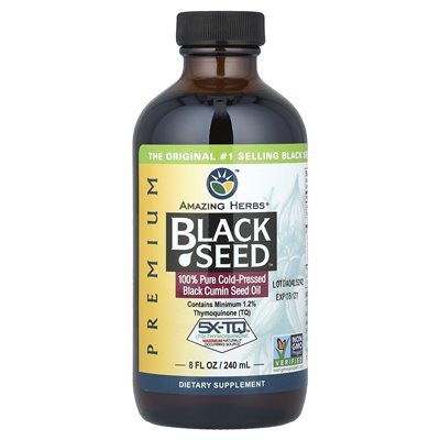 Amazing Herbs, Premium Black Seed™, 100% Pure Cold Pressed Black Cumin Seed Oil, 8 Flor (240 ml)