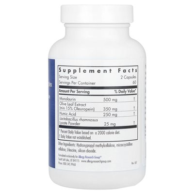 Allergy Research Group, Humic-Monolaurin-Komplex, 120 vegetarische Kapseln