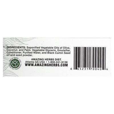 Amazing Herbs, Black Seed, Body Care, Vegetable Glycerin Bar Soap, 4.25 oz (120 g) Amazing Herbs, Black Seed, Body Care, Vegetable Glycerin Bar Soap, 4.25 oz (120 g)