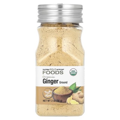 California Gold Nutrition, Foods, Organic Ginger, Ground, 2 uncje (56 g)