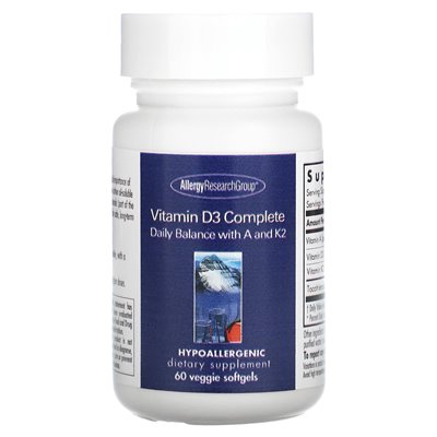 Allergie-Testgruppe, Vitamin D3 Complete, 60 vegetarische Soft