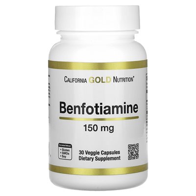 California Gold Nutrition, Benfotiamine, 150 mg, 30 Vegetarian Capsules