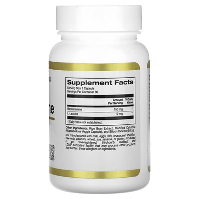 California Gold Nutrition, Benfotiamine, 150 mg, 30 Vegetarian Capsules