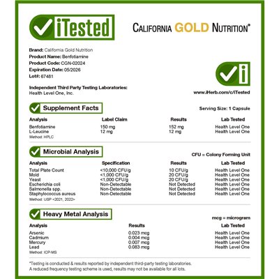 California Gold Nutrition, Benfotiamine, 150 mg, 30 Vegetarian Capsules
