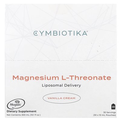 Cymbiotika, magnez l-teoninian, dostawa liposomalna, krem waniliowy, 30 torebek, 10 ml każdy Cymbiotika, magnez l-teoninian, dostawa liposomalna, krem waniliowy, 30 torebek, 10 ml każdy