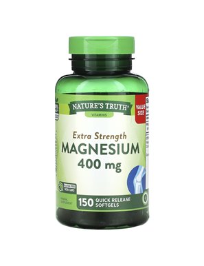 Nature's Truth, Magnesium, Extra Strength, 400 mg, 150 Quick Release Softgels Nature's Truth, Magnesium, Extra Strength, 400 mg, 150 Quick Release Softgels
