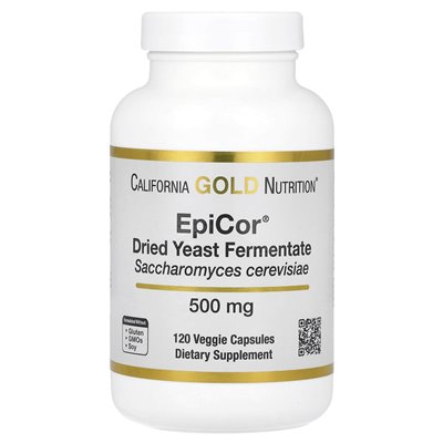 California Gold Nutrition, Epicor®, suszone fermentat drożdży, 500 mg, 120 kapsułek warzywnych
