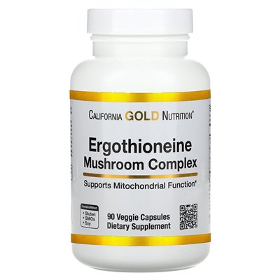 California Gold Nutrition, Complex Gushroom Ergothioneine, 90 kapsułek wegetariańskich California Gold Nutrition, Complex Gushroom Ergothioneine, 90 kapsułek wegetariańskich