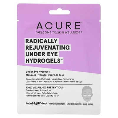 Acure Radically Rejuvenating Under Eye Hydrogels, 2 Einzel-Augengele, 0,14 fl oz (4 oz)