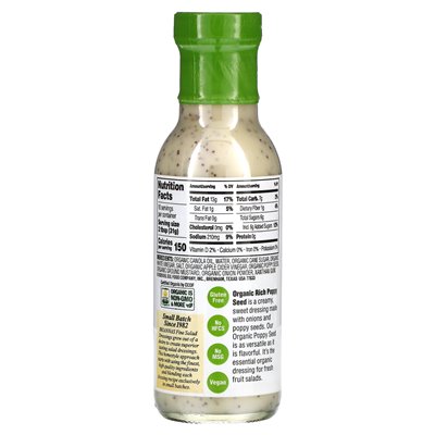 Briannas, ekologiczny sos z makiem, 10 fl oz (296 ml)