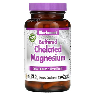 Bluebonnet Nutrition, buforowane chelatowane magnez, 120 kapsułek warzywnych