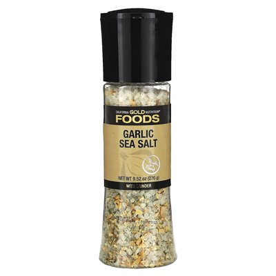 California Gold Nutrition, Foods, Garlic Sea Salt Sold, 9,52 uncji (270 g)