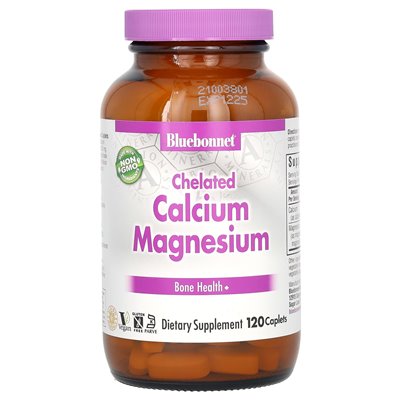 Bluebonnet Nutrition, chelatowany magnez wapnia, 120 kapletów