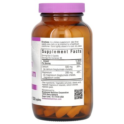 Bluebonnet Nutrition, chelatowany magnez wapnia, 120 kapletów