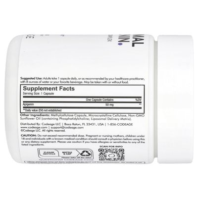 Codeage, liposomalna apigenina, kompleks fosfolipidowy, 50 mg, 90 kapsułek