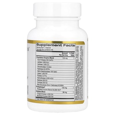 California Gold Nutrition, enzymy trawienne, 90 kapsułek wegetariańskich California Gold Nutrition, enzymy trawienne, 90 kapsułek wegetariańskich
