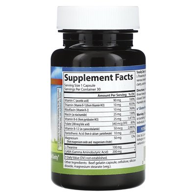 Carlson, Totally Zen mit GABA, L-Theanin und B-Vitaminen, 30 Kapseln