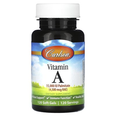 Carlson, Vitamin A, 4500 mcg Rae (15.000 IE), 120 Weichkapseln