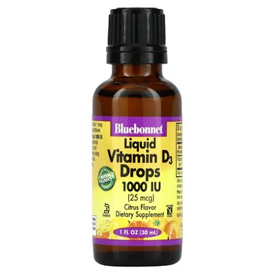 Bluebonnet Nutrition, Liquid Vitamin D3, Citrus, 25 mcg (1000 IU), 1 fl oz (30 ml)