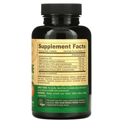 Deva, veganes Glucosamin MSM – CMO – Kurkuma, 90 Tabletten