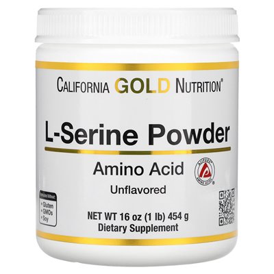 California Gold Nutrition, L-Serine Proszek, aminokwas Ajipure, bezslenkowy proszek, 1 funt (454 g) California Gold Nutrition, L-Serine Proszek, aminokwas Ajipure, bezslenkowy proszek, 1 funt (454 g)