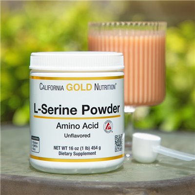California Gold Nutrition, L-Serine Proszek, aminokwas Ajipure, bezslenkowy proszek, 1 funt (454 g) California Gold Nutrition, L-Serine Proszek, aminokwas Ajipure, bezslenkowy proszek, 1 funt (454 g)