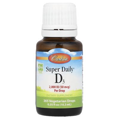 Carlson, Super Daily® D3, 50 mcg (2000 IU), 0,35 Fl Oz (10,3 ml)