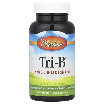 Carlson, Tri-B® z B-6, B-12 i kwasem foliowym, 360 tabletek