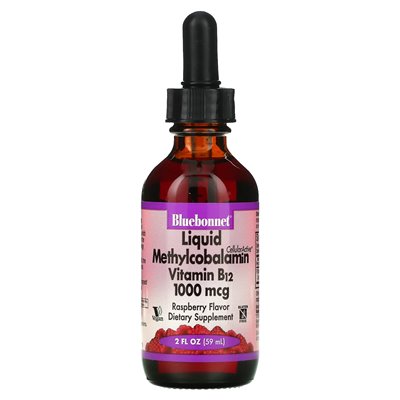 Bluebonnet Nutrition, płynna komórkowa metylokobalaminowa witamina B12, malina, 1000 mcg, 2 Fl Oz (59 ml) Bluebonnet Nutrition, płynna komórkowa metylokobalaminowa witamina B12, malina, 1000 mcg, 2 Fl Oz (59 ml)