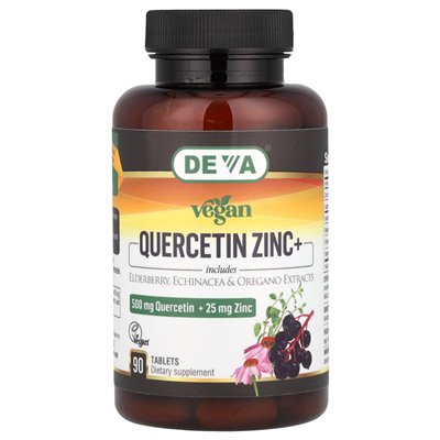 Deva, wegańska kwercetyna cynk+, 90 tabletek