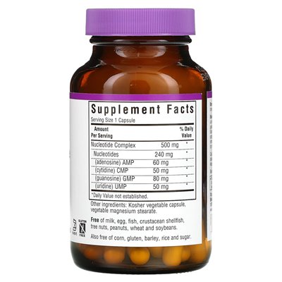 Bluebonnet Nutrition, kompleks nukleotydowy, RNA / DNA, 60 kapsułek warzywnych