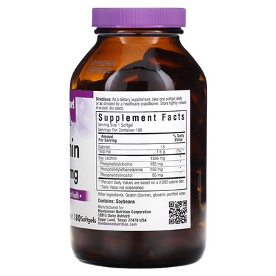 Bluebonnet Nutrition, lecithin, 1,365 mg, 180 soft