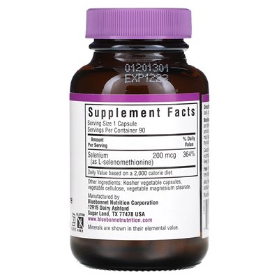 Bluebonnet Nutrition, Selenium, 200 mcg, 90 kapsułek warzywnych Bluebonnet Nutrition, Selenium, 200 mcg, 90 kapsułek warzywnych
