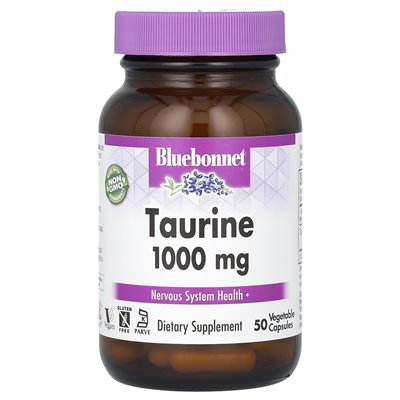 Bluebonnet Nutrition, tauryna, 1000 mg, 50 kapsułek warzywnych