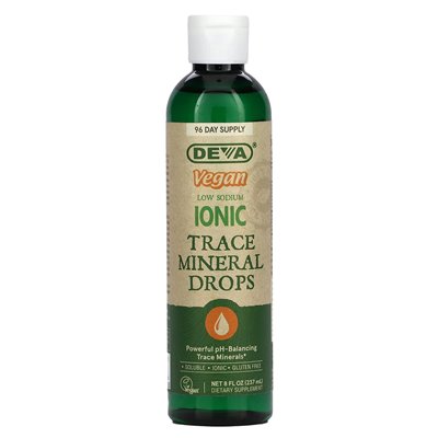 Deva, wegańskie niskie jonowe krople mineralne jonowe, 8 fl Oz (237 ml) Deva, wegańskie niskie jonowe krople mineralne jonowe, 8 fl Oz (237 ml)