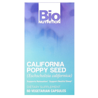Bio Nutrition, California Poppy Seed, 60 kapsułek wegetariańskich Bio Nutrition, California Poppy Seed, 60 kapsułek wegetariańskich