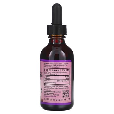 Bluebonnet Nutrition, CelularActive Liquid Metylokobalaminowa witamina B12, malina, 5000 mcg, 2 Fl Oz (59 ml) Bluebonnet Nutrition, CelularActive Liquid Metylokobalaminowa witamina B12, malina, 5000 mcg, 2 Fl Oz (59 ml)