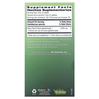 Bio Nutrition, Maca-Max, für Männer und Frauen, 30 Tabletten