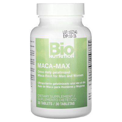 Bio Nutrition, Maca-Max, für Männer und Frauen, 30 Tabletten